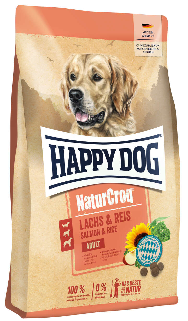 HAPPY DOG Hunde-Trockenfutter NaturCroq Lachs & Reis HAPPY DOG Hunde-Trockenfutter NaturCroq Lachs & Reis